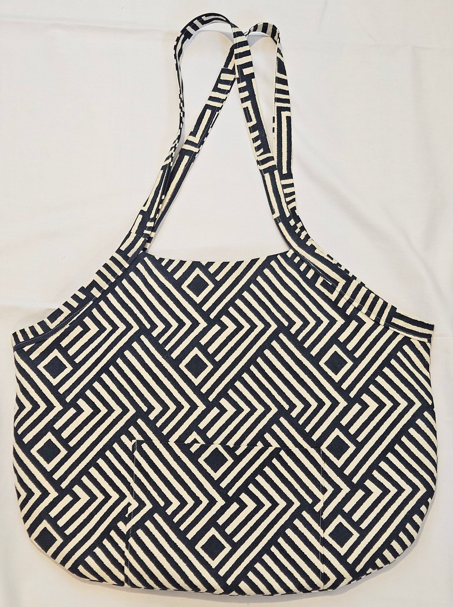 Blue and cream tote